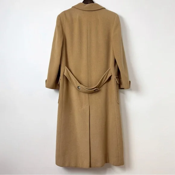 Vintage Camel Hair Coat Neimans Marcus Maxi Coat Tan Long 80s 90s Classic - Picture 10 of 14